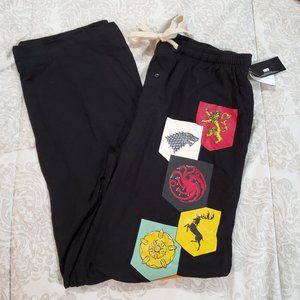 Game of Thrones tie waist lounge pants pajama pants NWT! size L